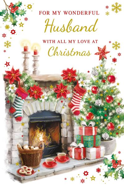 HUSBAND FESTIVE FIREPLACE