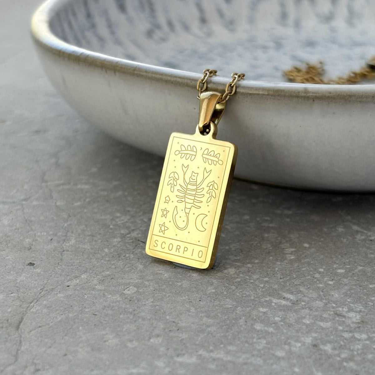 Scorpio Star Sign Necklace - Flax Barn Waterproof Jewellery