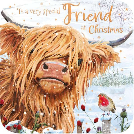 SPECIAL FRIEND - HIGHLAND COW & ROBIN