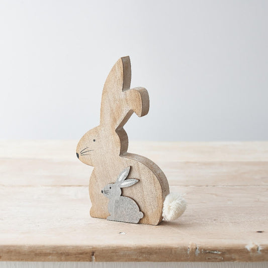 WOODEN RABBIT ORNAMENT