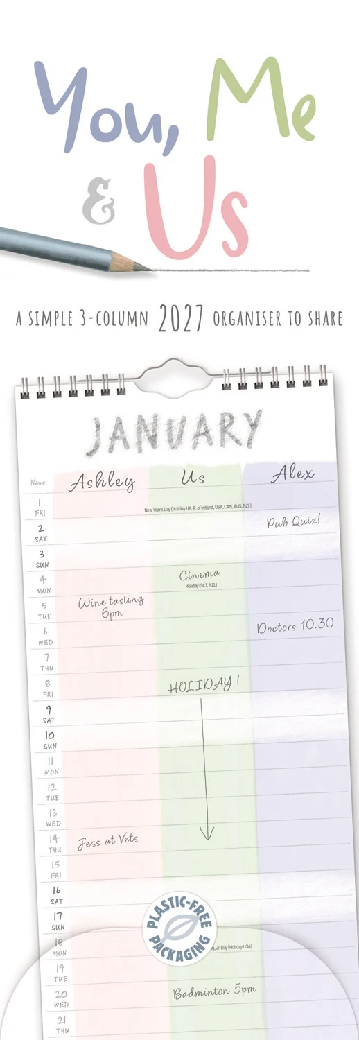 You, Me and Us Planner Slim Calendar 2027