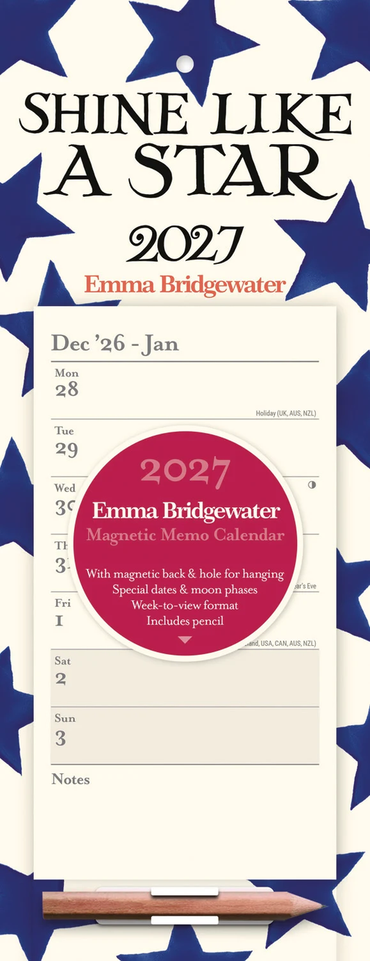 Emma Bridgewater Blue Star WTV Magnetic Calendar 2027
