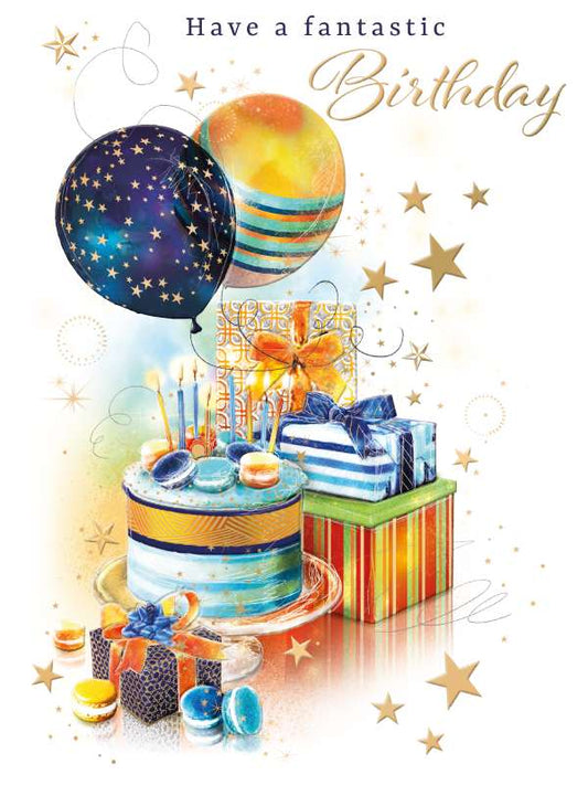 DN-CAKE,PRESENTS & BALLOONS
