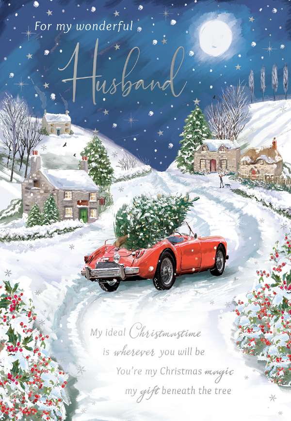 HUSBAND - TREE IN RED CAR