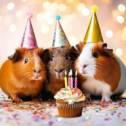 THREE BIRTHDAY GUINEA PIGS